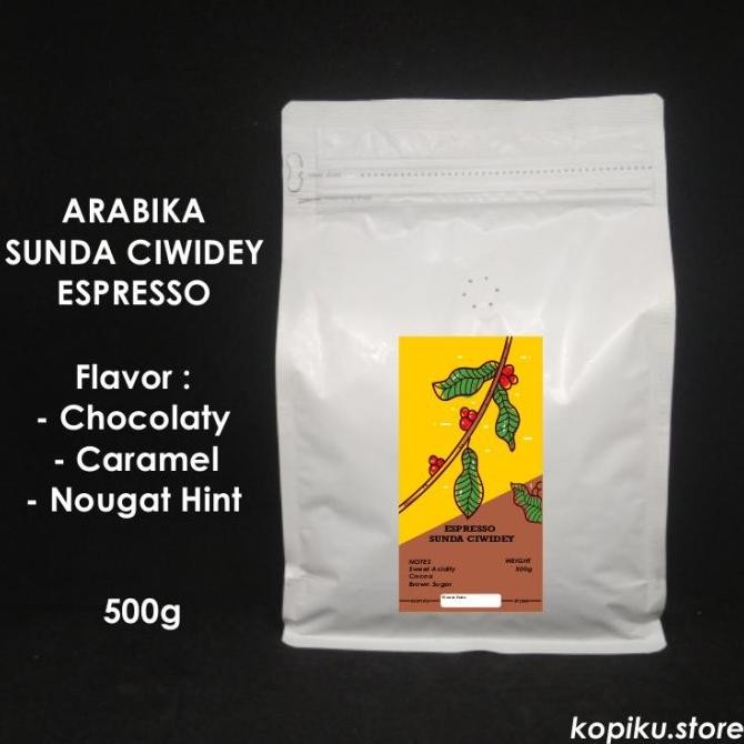 

Biji Kopi Espresso Arabika Sunda Ciwidey 500G (Biji / Bubuk)