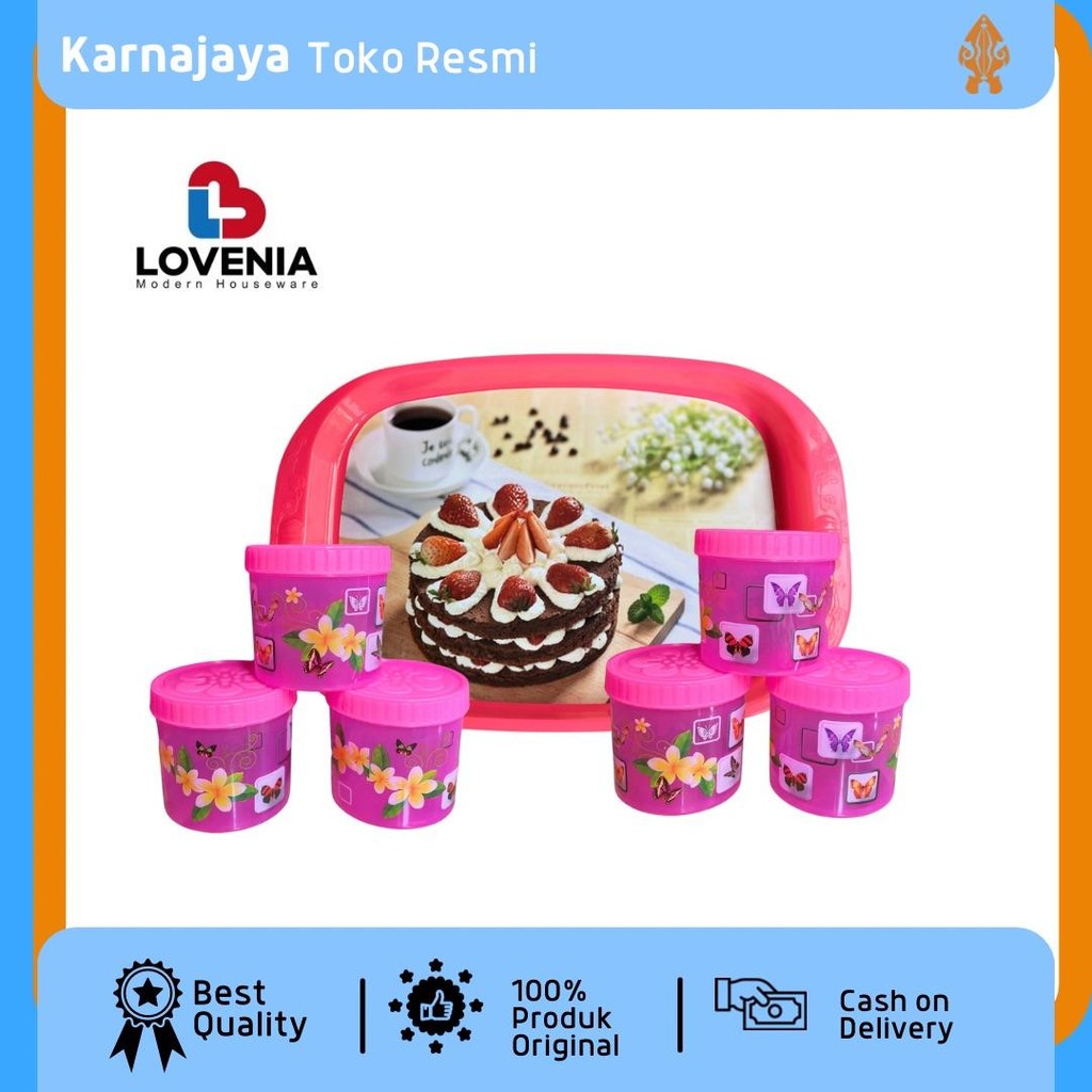 Set Toples 6 Pcs + Nampan Lovenia NTK - 1815