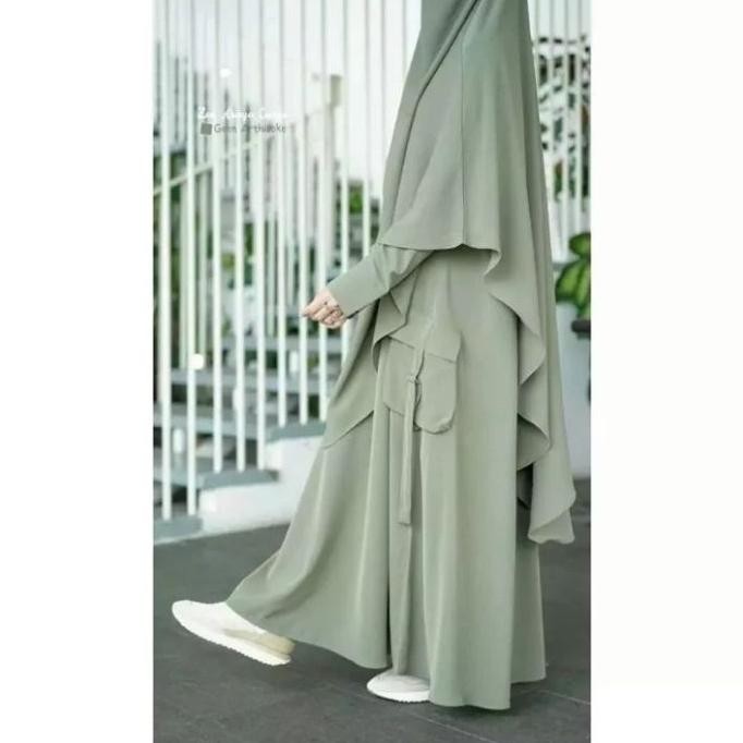 ABAYA CARGO FRENCH KHIMAR FREE CADAR BANDANA / ZEA ABAYA CARGO PLUS KHIMAR DAN CADAR/ ABAYA CRINGKLE