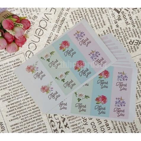 

EK130 Paper Tags Sticker "THANK YOU" - 4 Color Flower (1sheet/10pcs) TERMURAH
