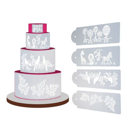 

OZ838 Cake Stencil - Four Different Pattern (4pcs) OBRAL