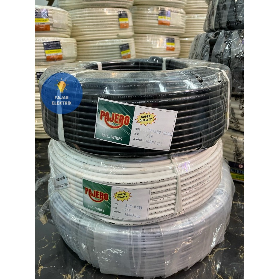 TERBATAS KABEL LISTRIK 2X1,5 SERABUT PAJERO HITAM/PUTIH