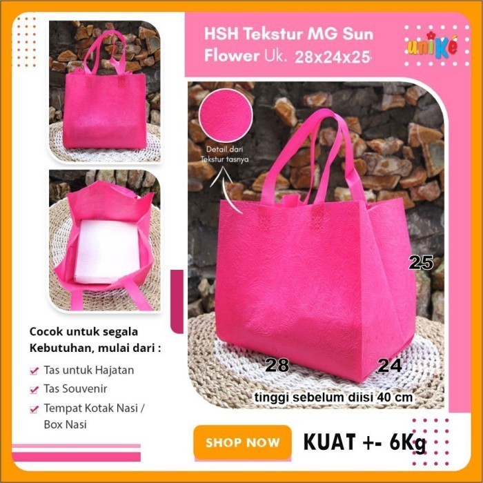

IWb Tas Goodie Bag Motif Emboss 28X24 X25 Box Nasi Kotak Spunbond
