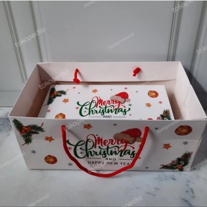 

5 set Box + Paper bag natal/box dan paper bag Christmas/kardus