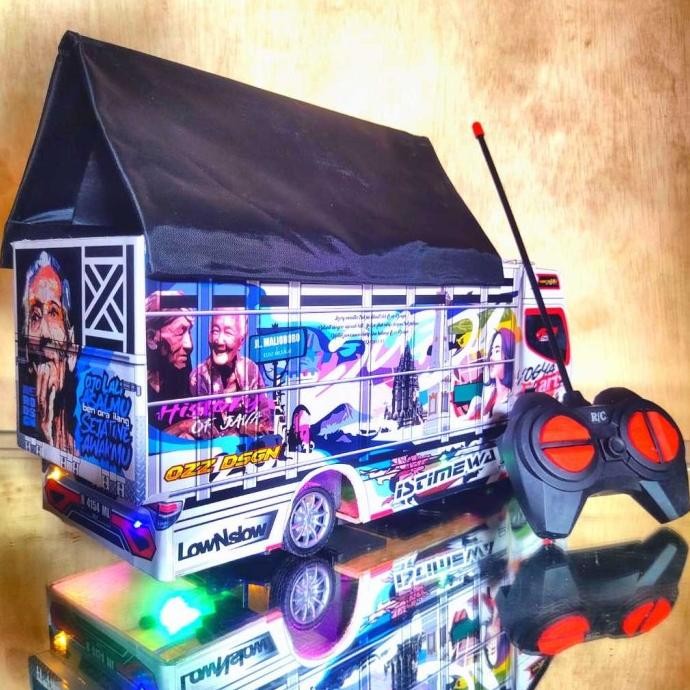 MIniatur Mainan Mobil Truk Trek Truck Oleng Mania Bak Lampu Terpal Rc Remote Kontrol GAM