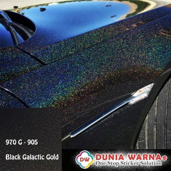 Oracal 970 G 905 Black Galactic Gold Gloss Glitter Rainbow Psychedelic