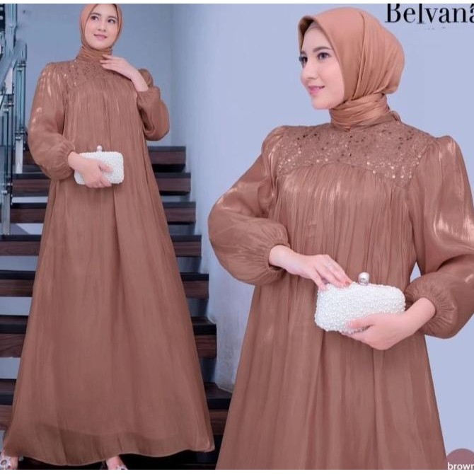 GAMIS MODERN TERBARU SIMPLE DAN ELEGAN GAMIS PESTA KONDANGAN BELVANA