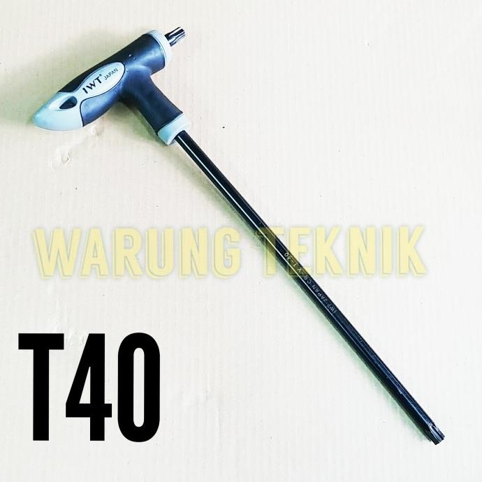 Iwt T Handle Tamper Torx Key Kunci L Bintang Bolong Gagang Karet T40 Restock