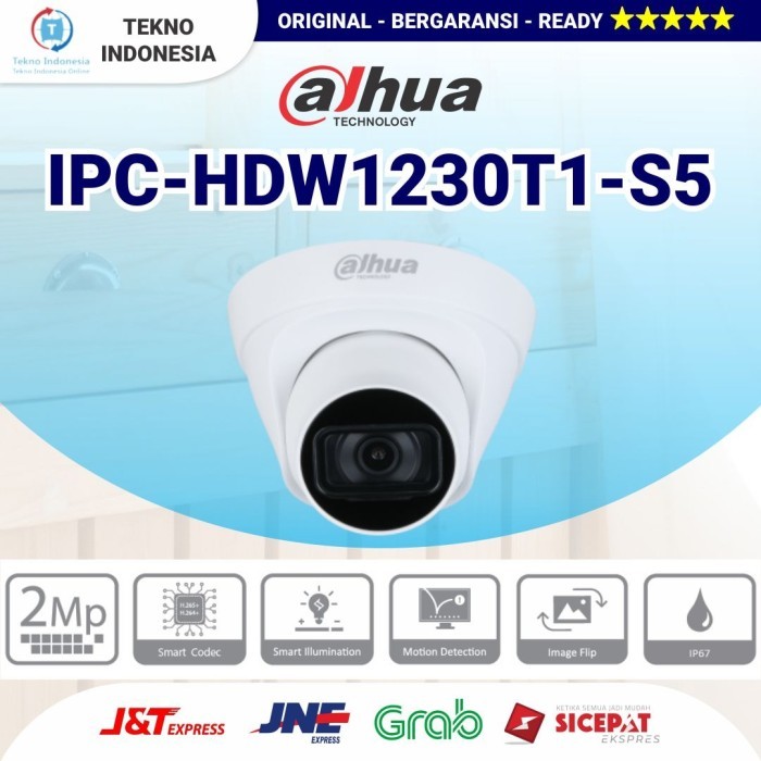 TERMURAH - DAHUA IPC HDW1230T1 2MP H.265 IR Turret IP Camera HDW1230T1P Dome CCTV