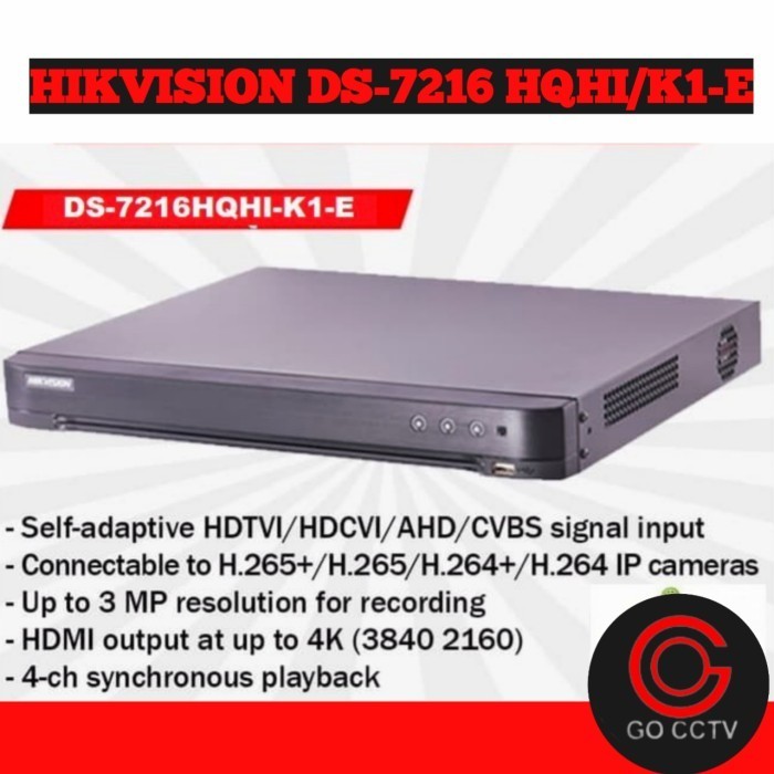 DVR Hikvision DS 7216 HQHI K1 E 16CH 16 Camera Decoder CCTV