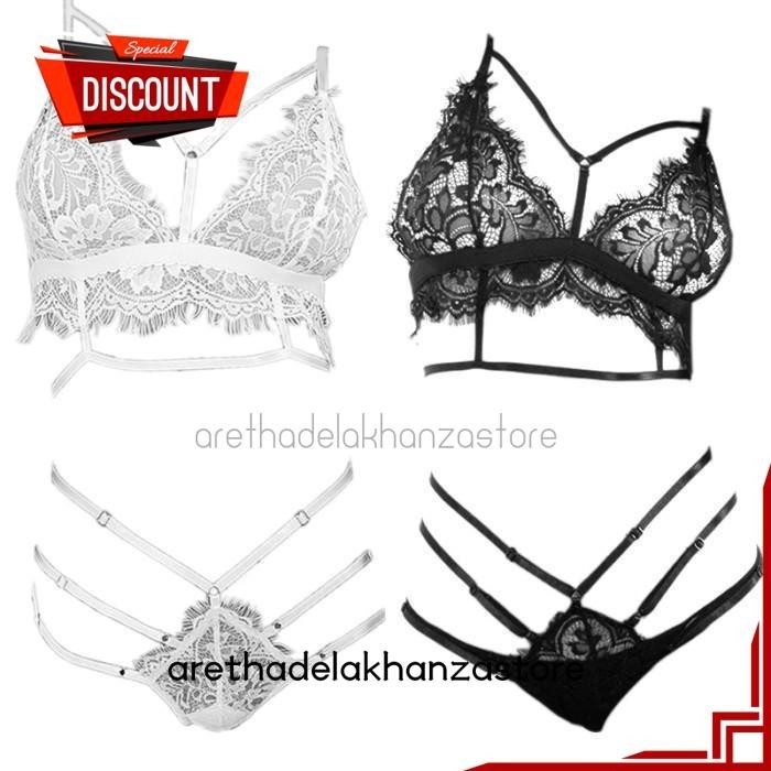 PAKAIAN DALAM BRA SET BRALETTE SEXY HOT BH DEMI CD PANTIES LACE TRANSPARAN SEKSI FREE ONGKIR BY ARET