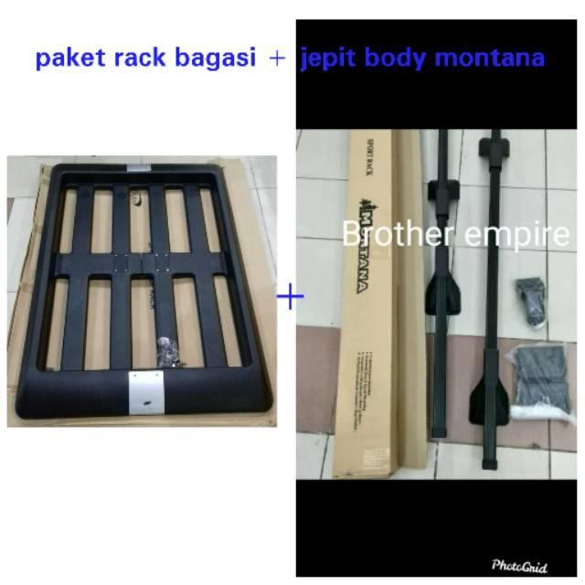 Rack Bagasi Atas Rak Atas Plus Jepit Body Cross Bar Montana Mobil Avanza Xenia Veloz