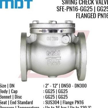 Check Valve 8 Inch Mdt / Swing Check Valve, Gg25, Pn16, 8" / Valve [ Katha97 ]