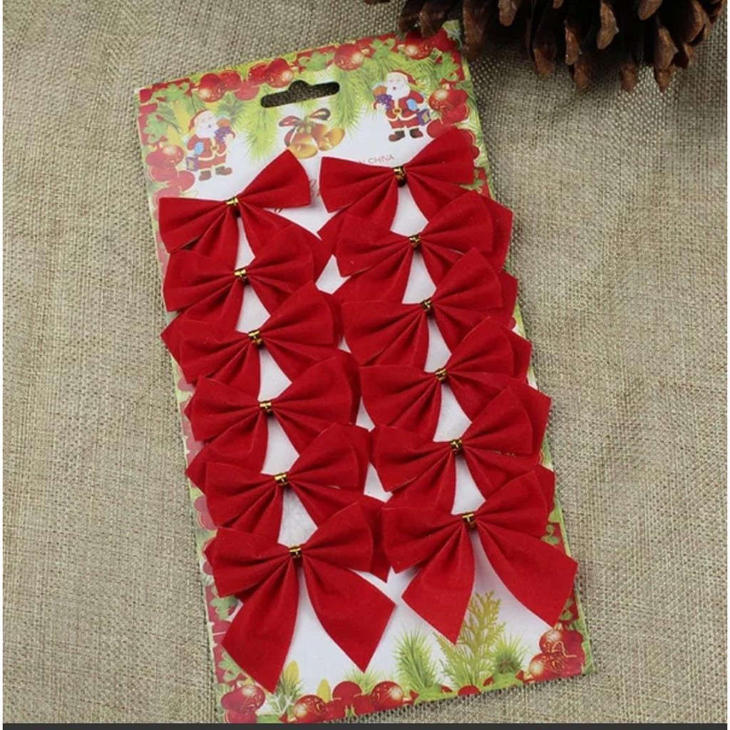 

Dekorasi Aksesoris Pita Natal Hiasan Gantungan Pohon Natal Ornamen Salju Merry Christmass Dekorasi