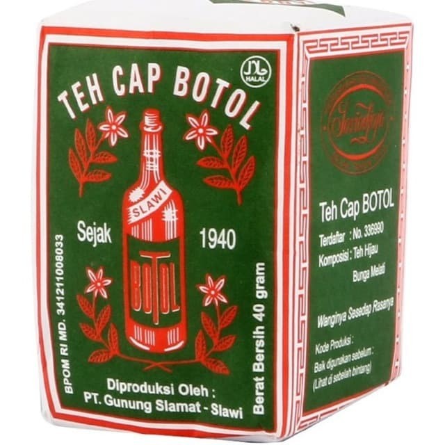 

TERBARU TEH CAP BOTOL 40 GRAM HIJAU (1PAK=10PCS) / TEH BOTOL BUBUK