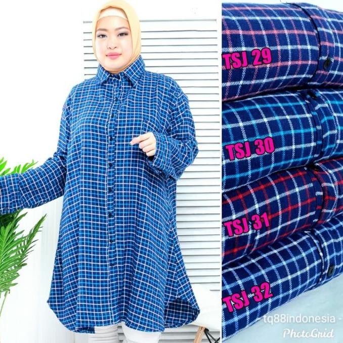 Baru Tunik Flanel Jumbo/Tunik Flanel/Tunik Jumbo/Tunik/Tunik Wanita