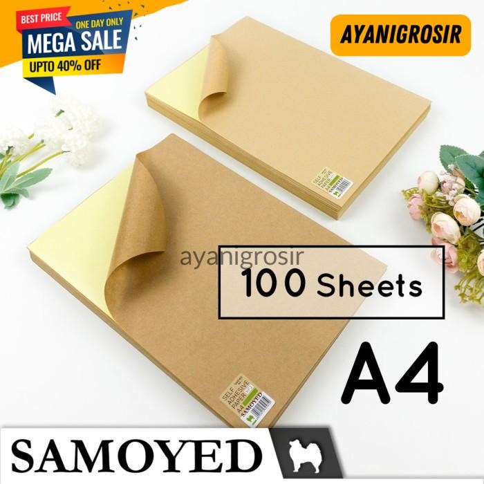 

EKSKLUSIF KERTAS LABEL / STIKER KRAFT / SELF ADHESIVE PAPER SAMOYED KF A4 100 BY AYANI GROSIR !!