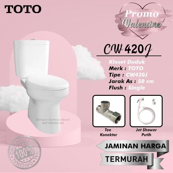 Kloset Duduk Toto Cw 420 J Lengkap Jet Shower + Tee Cw 420J Toilet