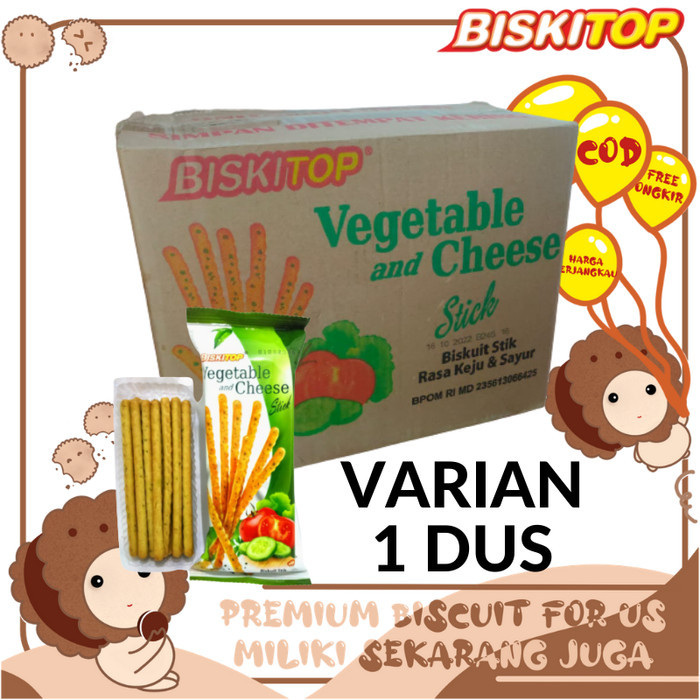 

LIMITED EDITION BISKITOP - (1 DUS) VEGETABLE STICK 60g Biskuit Snack Cemilan Murah