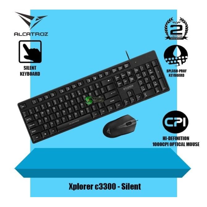 Keyboard + Mouse Silent Alcatroz Xplorer C3300 Silent Hemat