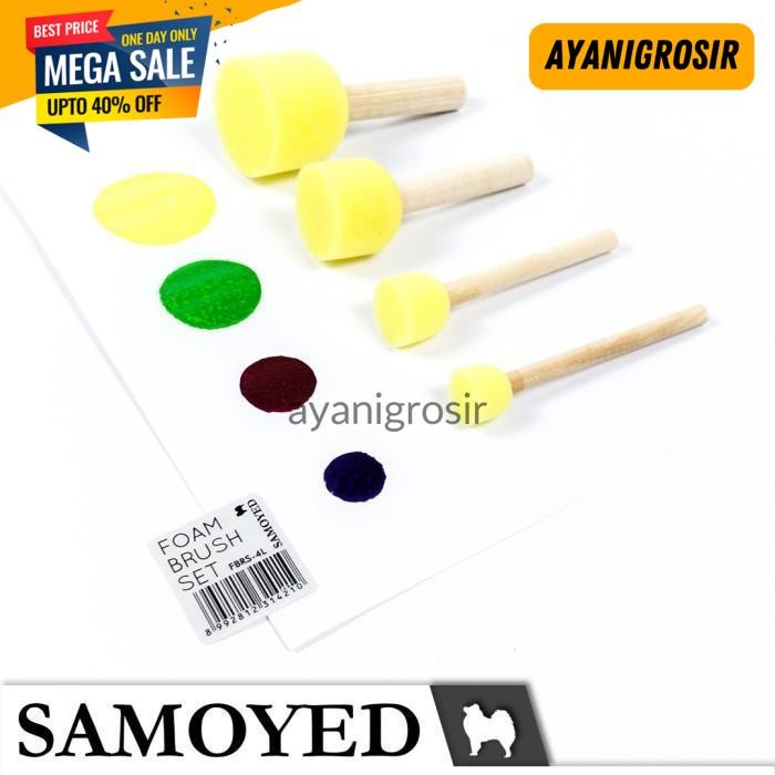 

BIG SALE KUAS BUSA SPONS / FOAM / SPONGE BRUSH SET SAMOYED FBRS-4L BY AYANI GROSIR !!