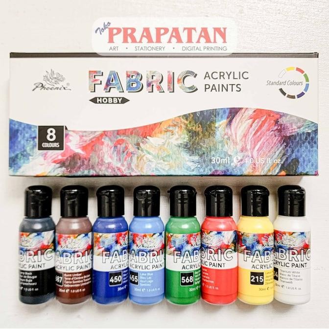 

New Arrival Phoenix Fabric Acrylic Paint 8x30ml | Cat Tekstil