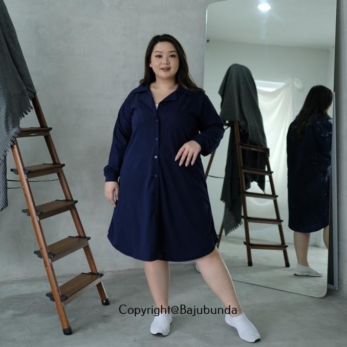 Baru Super Jumbo Tunik Stella Crepe Shantell Melar Busui Ld 130-150