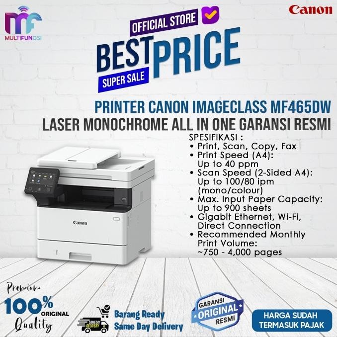 

Printer Canon ImageClass MF465dw Laser Monochrome All In One Garansi Resmi