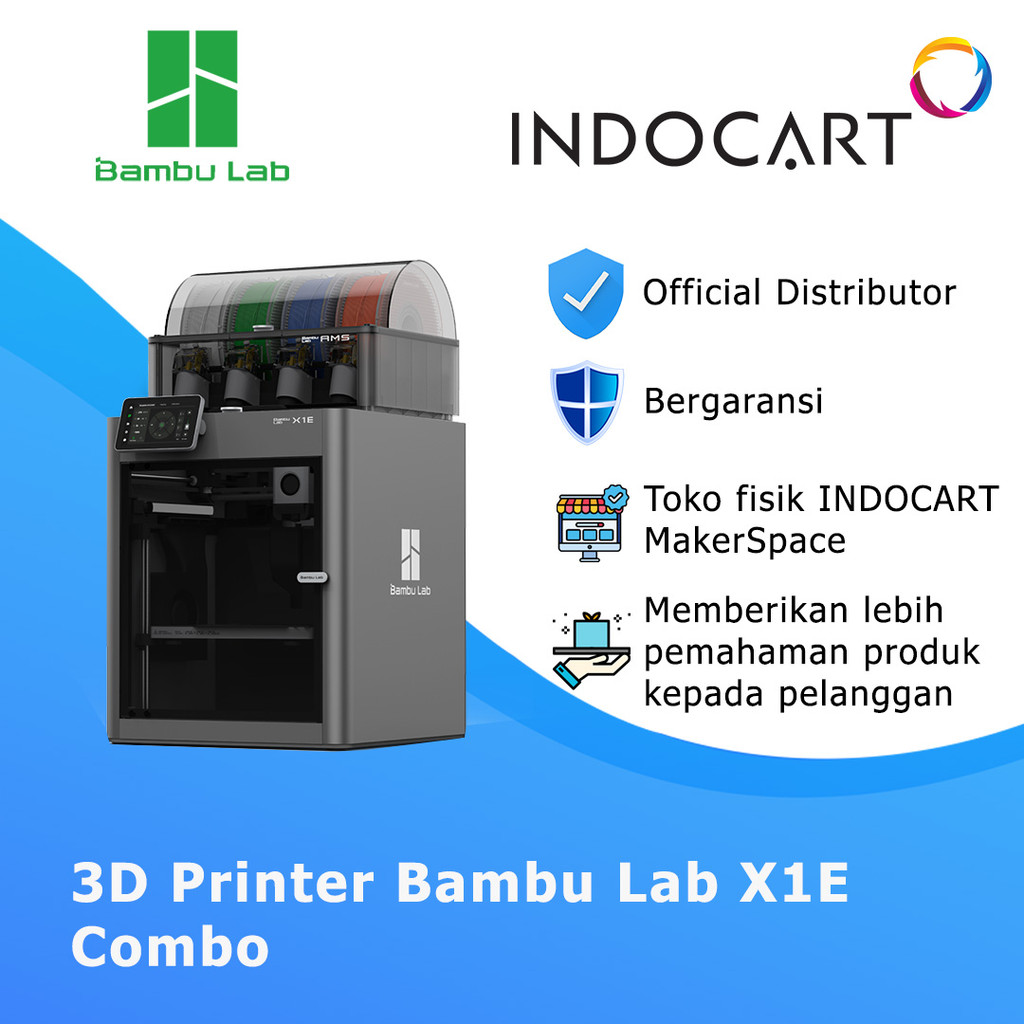 3D Printer Unit BambuLab X1 E Enterprise Full Controlled Chamber Temp-IndoCart 3D