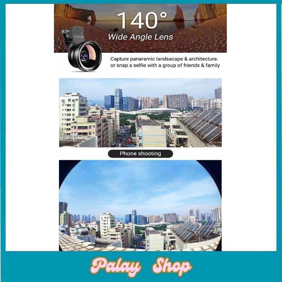 Affiliate Store APEXEL Lensa Kamera Smartphone 2 in 1 Macro 12.5X Wide Angle 0.45X - APL-0.45WM FREE