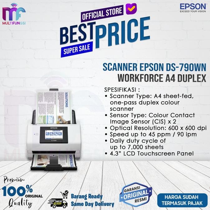 

Scanner Epson DS-790WN WorkForce A4 Duplex Garansi Resmi