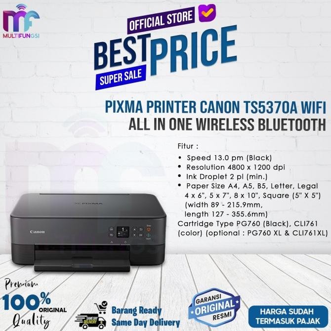 

Printer Canon Pixma TS5370A All In One WiFi Bluetooth Garansi Resmi