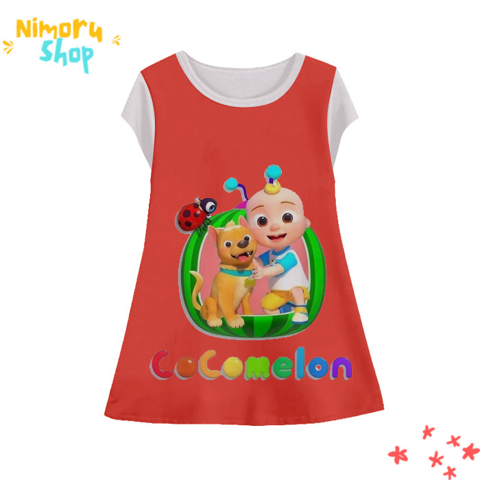 Baju Dress Anak 3D Tunik-Cocomelon-5-designWD Anime Cocomelon Tunik Untuk Usia 1-12 Tahun - NimoruSh