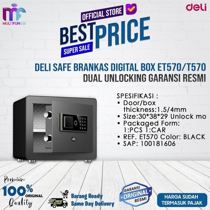 

Deli Safe Brankas Digital Box ET570/T570 Dual Unlocking Garansi Resmi