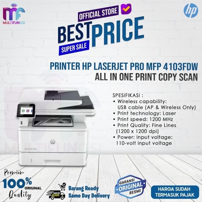 

Printer Hp Laserjet Pro Mfp 4103FDW (Pengganti M428fdw) All In One