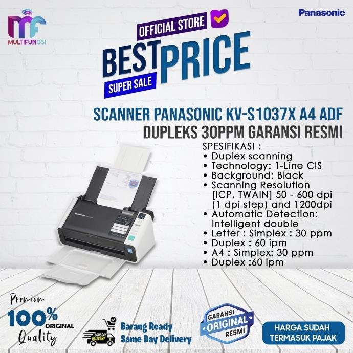 

Scanner Panasonic KV-S1037X A4 ADF Dupleks 30ppm Garansi Resmi