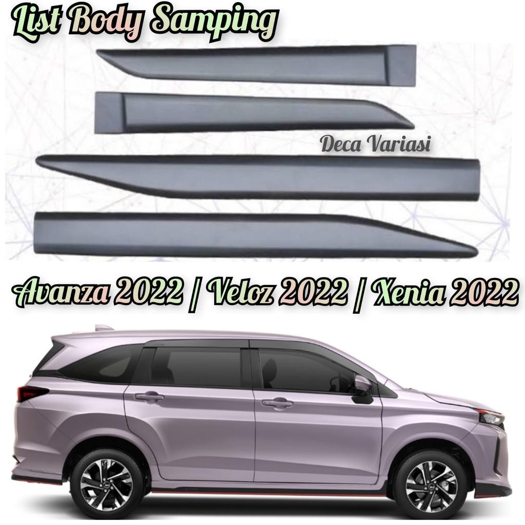 Lis Body Samping Mobil Veloz 2022 / Avanza 2022 / Xenia 2022 Luxury Hitam Doff Premium