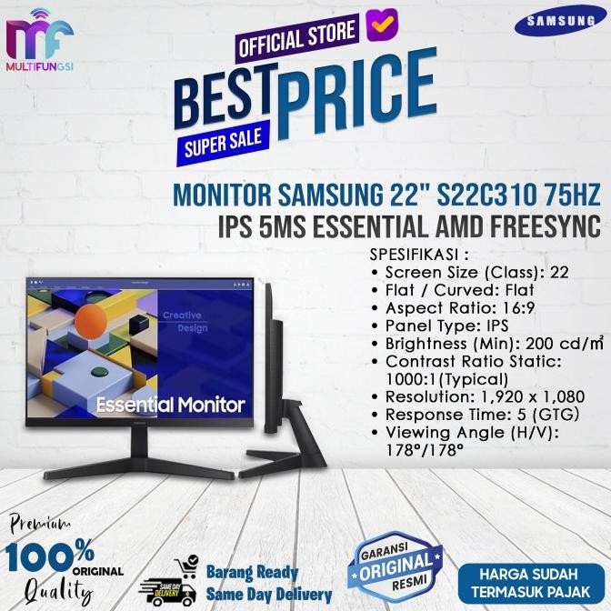 

Monitor Samsung 22" S22C310 75Hz IPS 5Ms Essential AMD FreeSync
