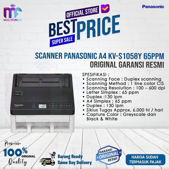 

Scanner Panasonic A4 KV-S1058Y 65ppm Original Garansi Resmi