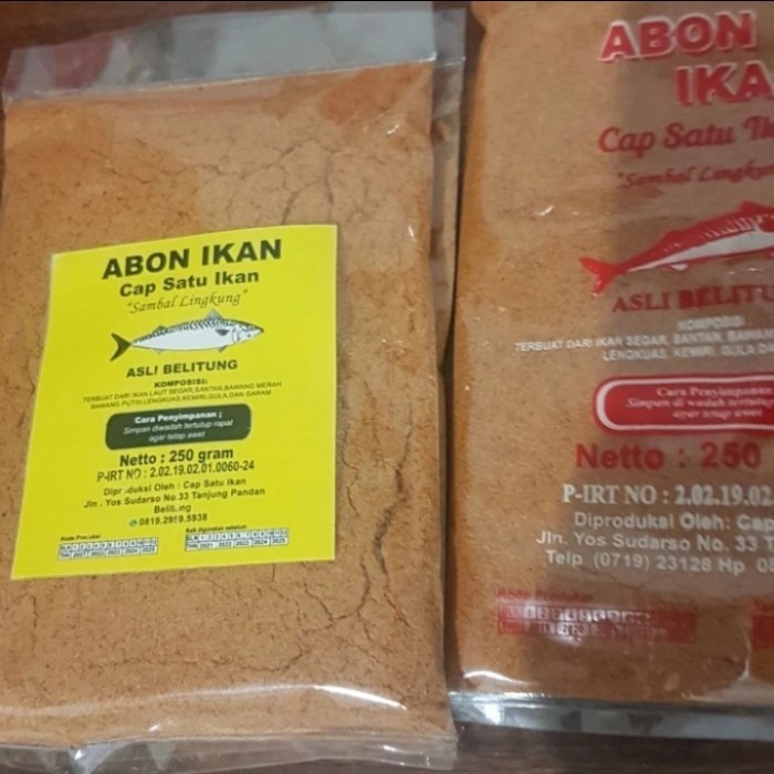 

Sambal Lingkung Abon Ikan Tenggiri Cap Satu Ikan Belitung 250 Gr