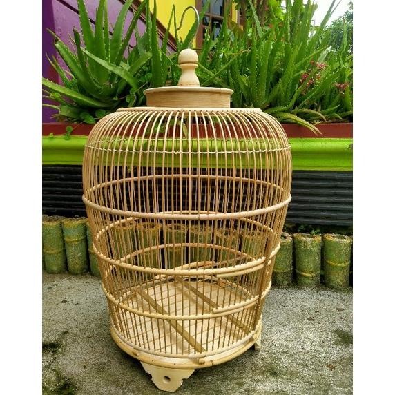 Sangkar Burung Perkutut Sabuk Rotan Jeruji Bambu