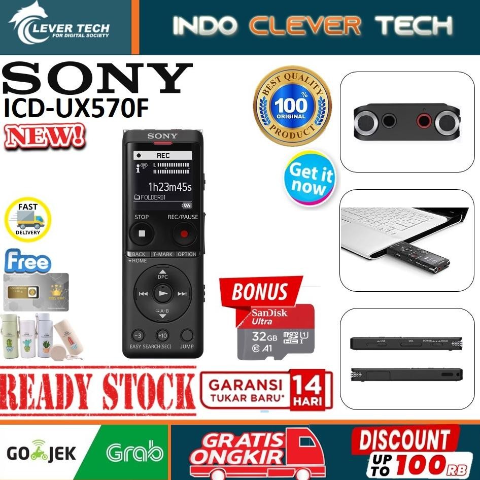 Sony ICD-UX570F ICD-UX570 Digital Voice Recorder - Perekam Suara Sony ICD-UX570F