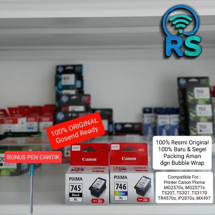Canon 745Xl 746Xl Black Color Cartridge Tinta Hitam Warna Extra Large