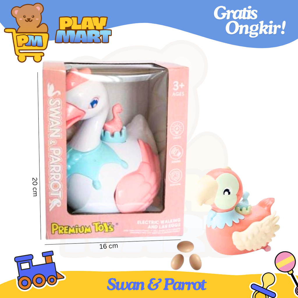 Mainan Anak Binatang Seri Angsa Dan Burung Parot Bertelur Mainan Anak Binatang Bertelur