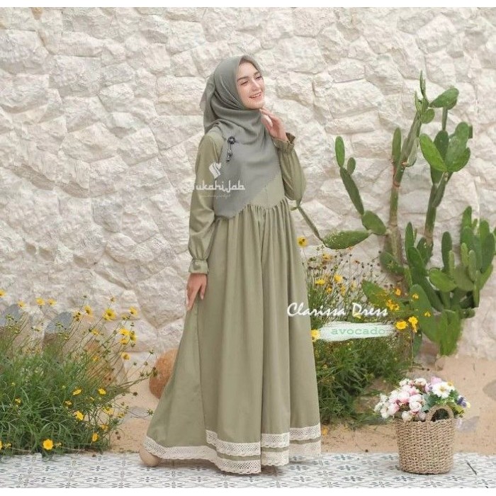 GAMIS WANITA TERBARU 2023 MODERN BAJU LEBARAN PEREMPUAN REMAJA DEWASA - Hijau