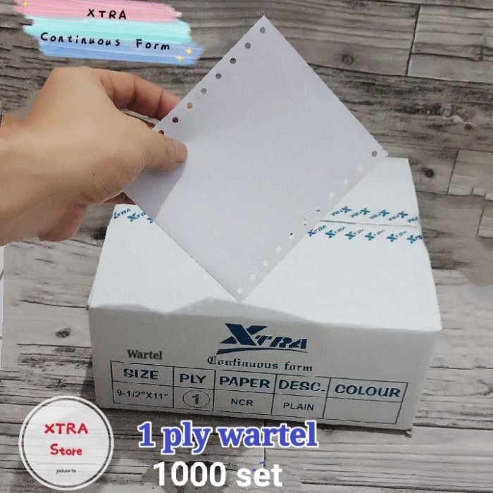 

BEBAS ONGKIR - Kertas WARTEL 1ply Continuous Form 1/4 letter