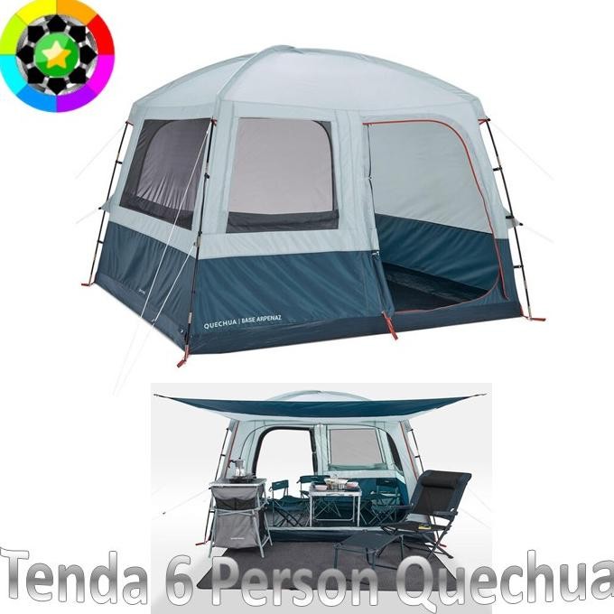 Tenda Camping Berkemah 6 Orang Tenda Arpenaz Dome 6 Person Base M Ori