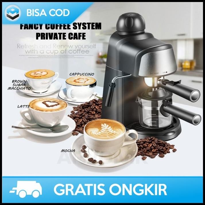 MESIN PEMBUAT KOPI ESPRESO CAPPUCINO COFFE MACHINE FROTHING MILK MINI