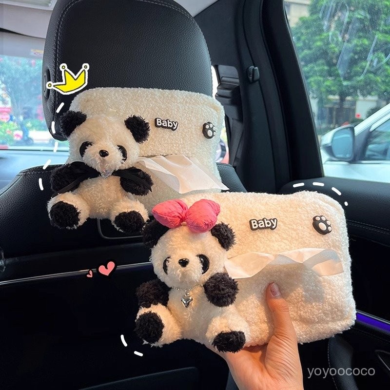 Kotak Tisu Mobil Kotak Tisu Mobil Boneka kartun panda lucu kotak tisu mobil Kotak Tisu Mobil