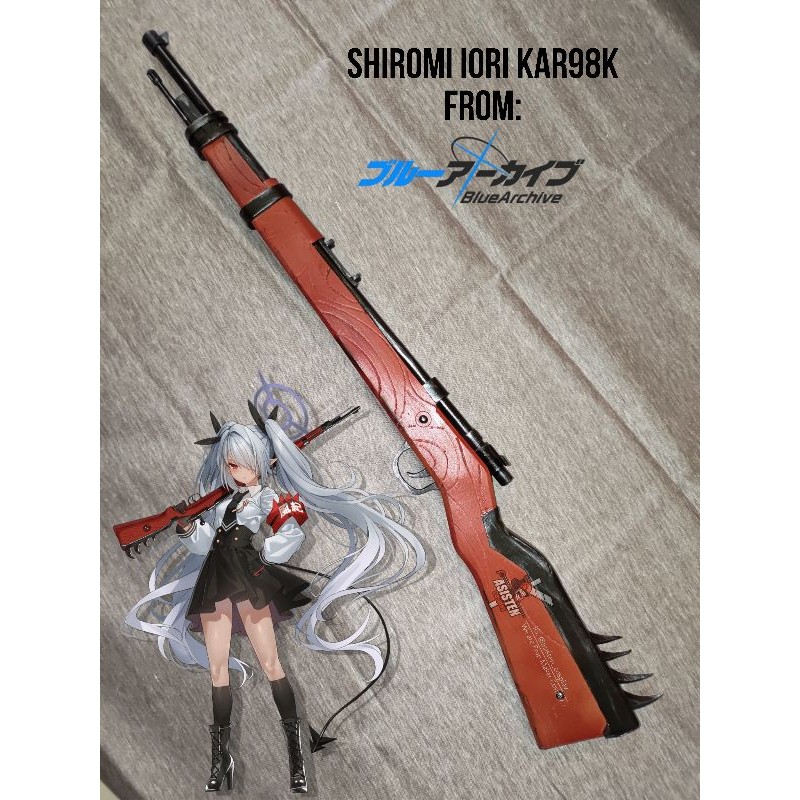 Prop KAR98K Shiromi Iori Cosplay dari Game Blue Archive